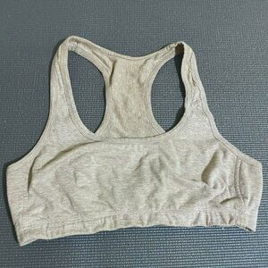 Cottonique Women's Hypoallergenic Racer Back Croptop Bra melange brown